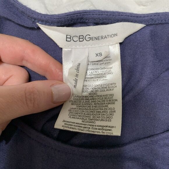 bcbgeneration Bcbg Solid Blue Smoke Scoop Neck Tank Long Maxi Dress Xs - Picture 3 of 4